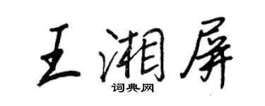 王正良王湘屏行書個性簽名怎么寫