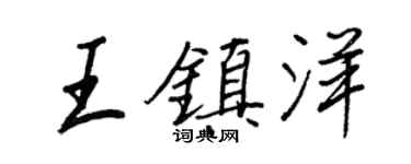 王正良王鎮洋行書個性簽名怎么寫