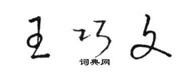 駱恆光王巧文草書個性簽名怎么寫