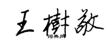 王正良王樹敬行書個性簽名怎么寫