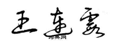 曾慶福王連霞草書個性簽名怎么寫