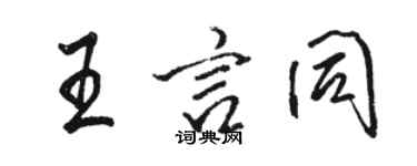 駱恆光王言同行書個性簽名怎么寫