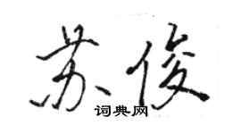 駱恆光蘇俊行書個性簽名怎么寫