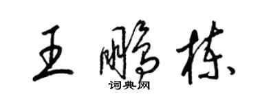 梁錦英王鵬棟草書個性簽名怎么寫