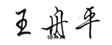 駱恆光王舟平行書個性簽名怎么寫