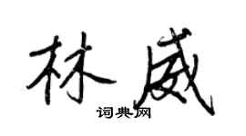 王正良林威行書個性簽名怎么寫