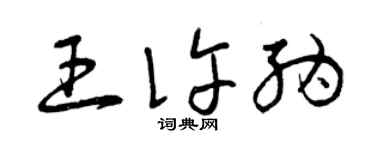 曾慶福王許納草書個性簽名怎么寫