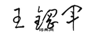 駱恆光王鋼軍草書個性簽名怎么寫