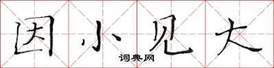 黃華生因小見大楷書怎么寫