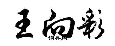 胡問遂王向彩行書個性簽名怎么寫