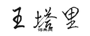 駱恆光王塔里行書個性簽名怎么寫