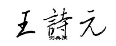 王正良王詩元行書個性簽名怎么寫