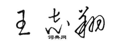 駱恆光王志翔草書個性簽名怎么寫