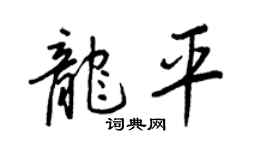 王正良龍平行書個性簽名怎么寫