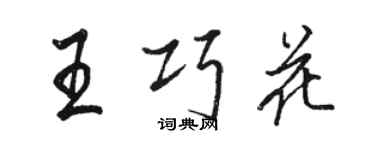 駱恆光王巧花行書個性簽名怎么寫