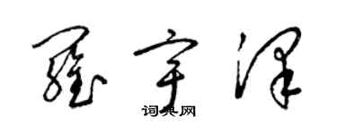 梁錦英羅宇澤草書個性簽名怎么寫