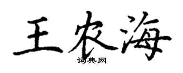 丁謙王農海楷書個性簽名怎么寫