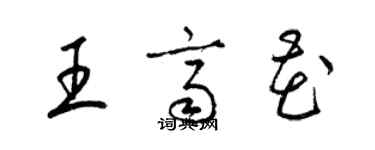 梁錦英王齊花草書個性簽名怎么寫