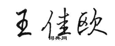 駱恆光王佳歐行書個性簽名怎么寫
