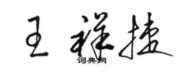 駱恆光王祥捷草書個性簽名怎么寫