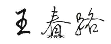 駱恆光王春路行書個性簽名怎么寫