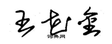 朱錫榮王花金草書個性簽名怎么寫