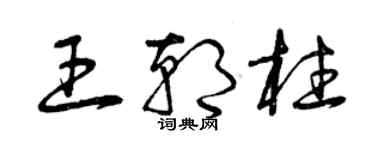 曾慶福王朝柱草書個性簽名怎么寫