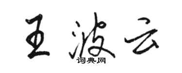 駱恆光王波雲行書個性簽名怎么寫