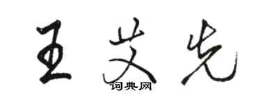 駱恆光王艾先行書個性簽名怎么寫