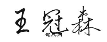 駱恆光王冠森行書個性簽名怎么寫