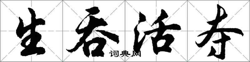 胡問遂生吞活奪行書怎么寫