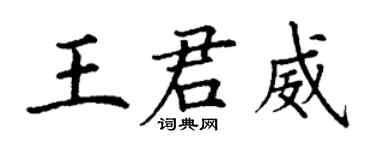 丁謙王君威楷書個性簽名怎么寫