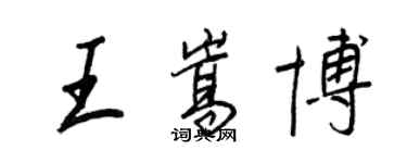 王正良王嵩博行書個性簽名怎么寫