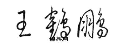 駱恆光王鶴鵬草書個性簽名怎么寫