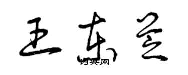 曾慶福王東芝草書個性簽名怎么寫