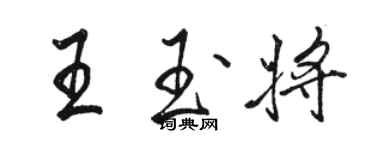 駱恆光王玉將行書個性簽名怎么寫