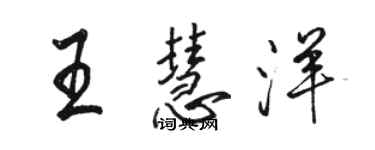駱恆光王慧洋行書個性簽名怎么寫