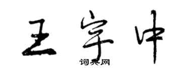 曾慶福王宇中行書個性簽名怎么寫