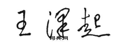 駱恆光王澤起草書個性簽名怎么寫