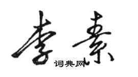 駱恆光李素行書個性簽名怎么寫