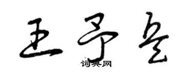 曾慶福王予兵草書個性簽名怎么寫