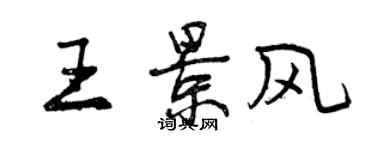 曾慶福王景風行書個性簽名怎么寫