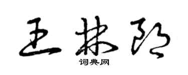 曾慶福王林朗草書個性簽名怎么寫