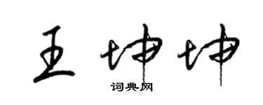 梁錦英王坤坤草書個性簽名怎么寫