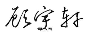 駱恆光顧宇軒草書個性簽名怎么寫