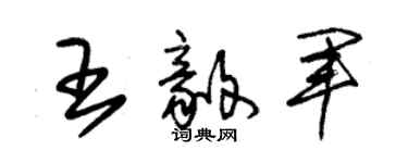 朱錫榮王毅軍草書個性簽名怎么寫