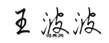駱恆光王波波行書個性簽名怎么寫