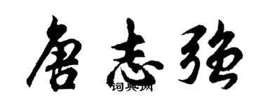 胡問遂唐志強行書個性簽名怎么寫
