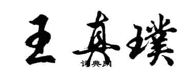 胡問遂王真璞行書個性簽名怎么寫