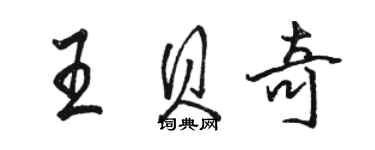 駱恆光王貝奇行書個性簽名怎么寫